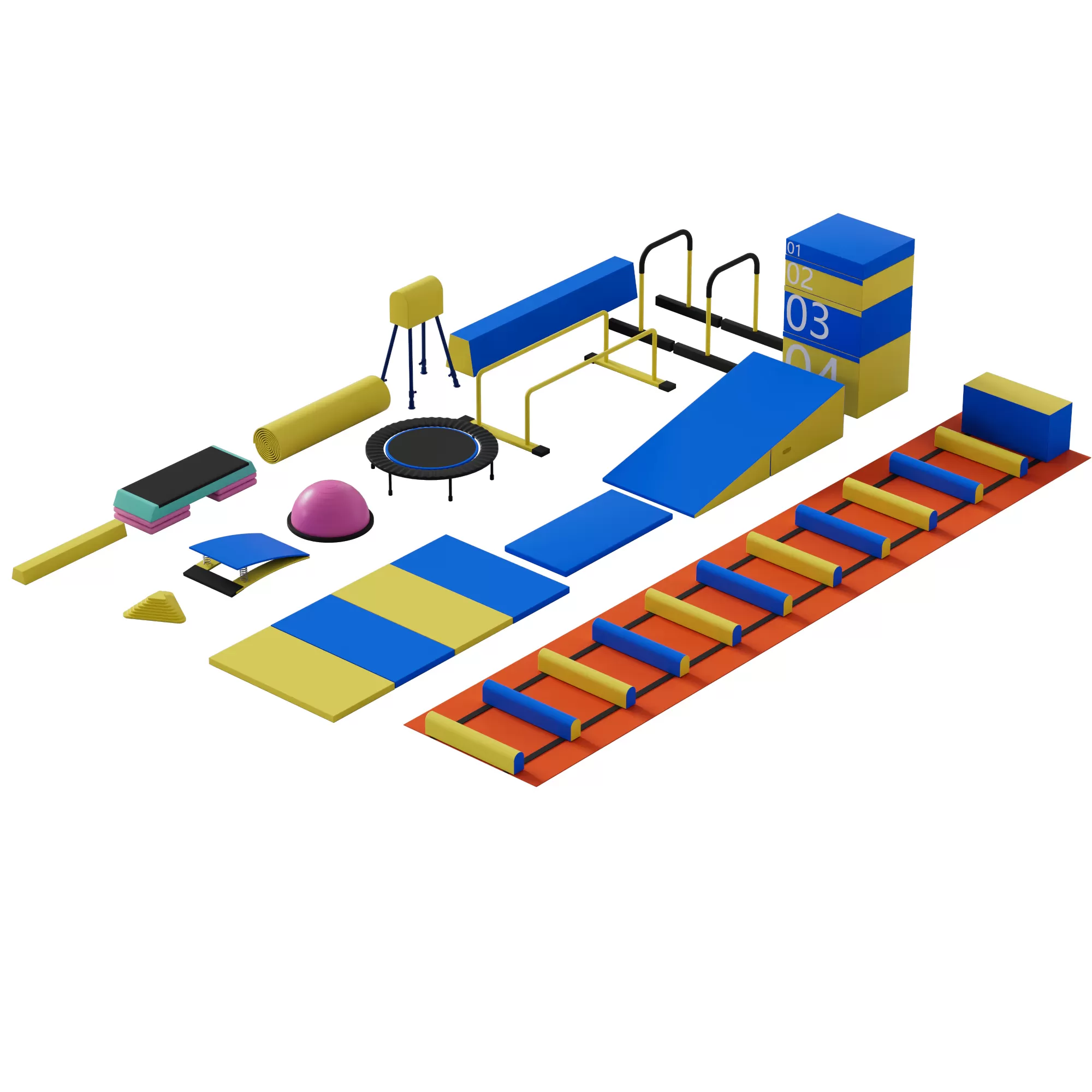 Sixteen-Piece Parkour Set