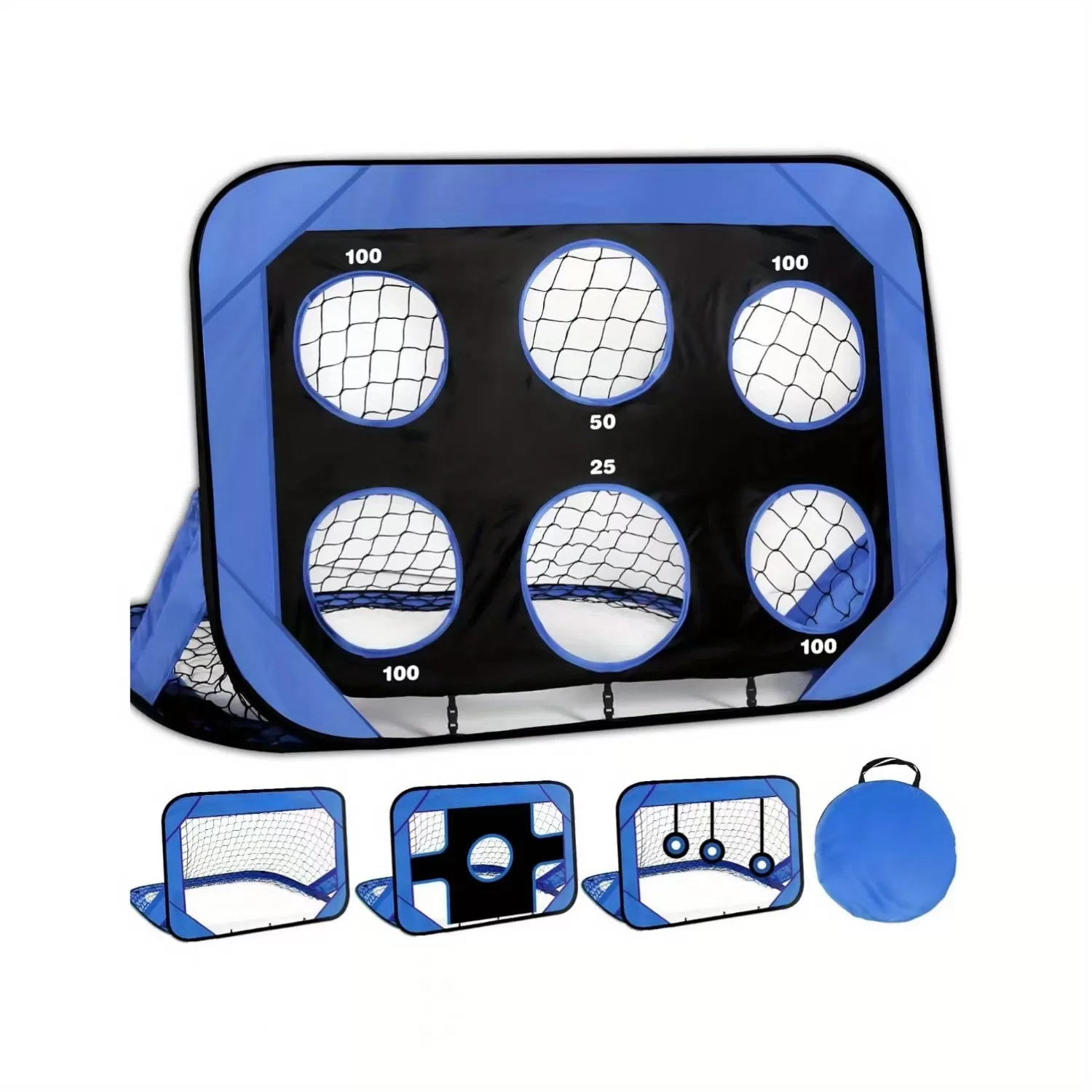 Kids Football Goal Portable Football Goal Mini Pop Up Practice Target 4-in-1