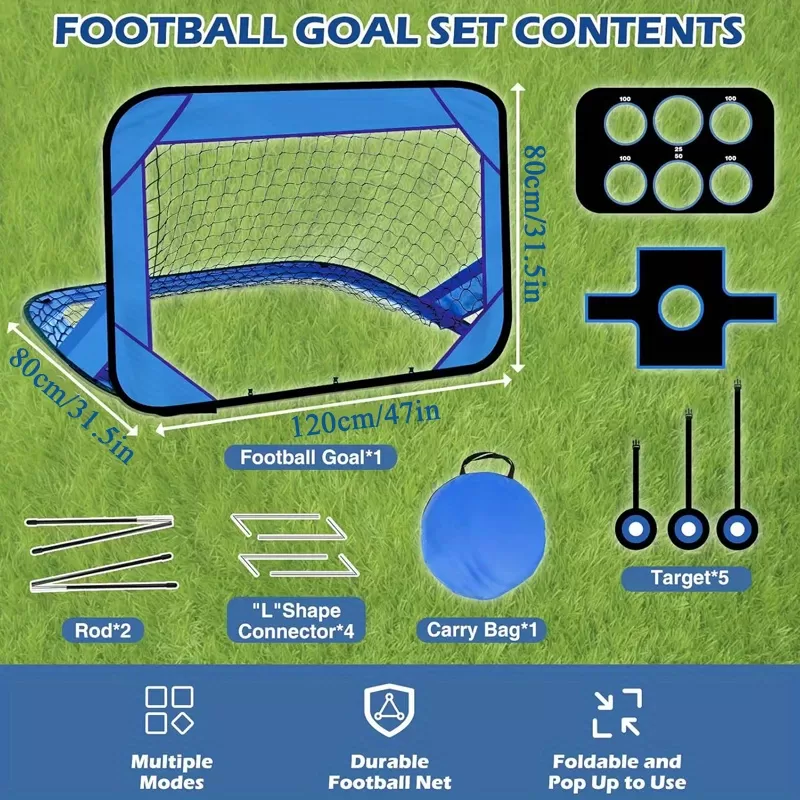 Kids Football Goal Portable Football Goal Mini Pop Up Practice Target 4-in-1
