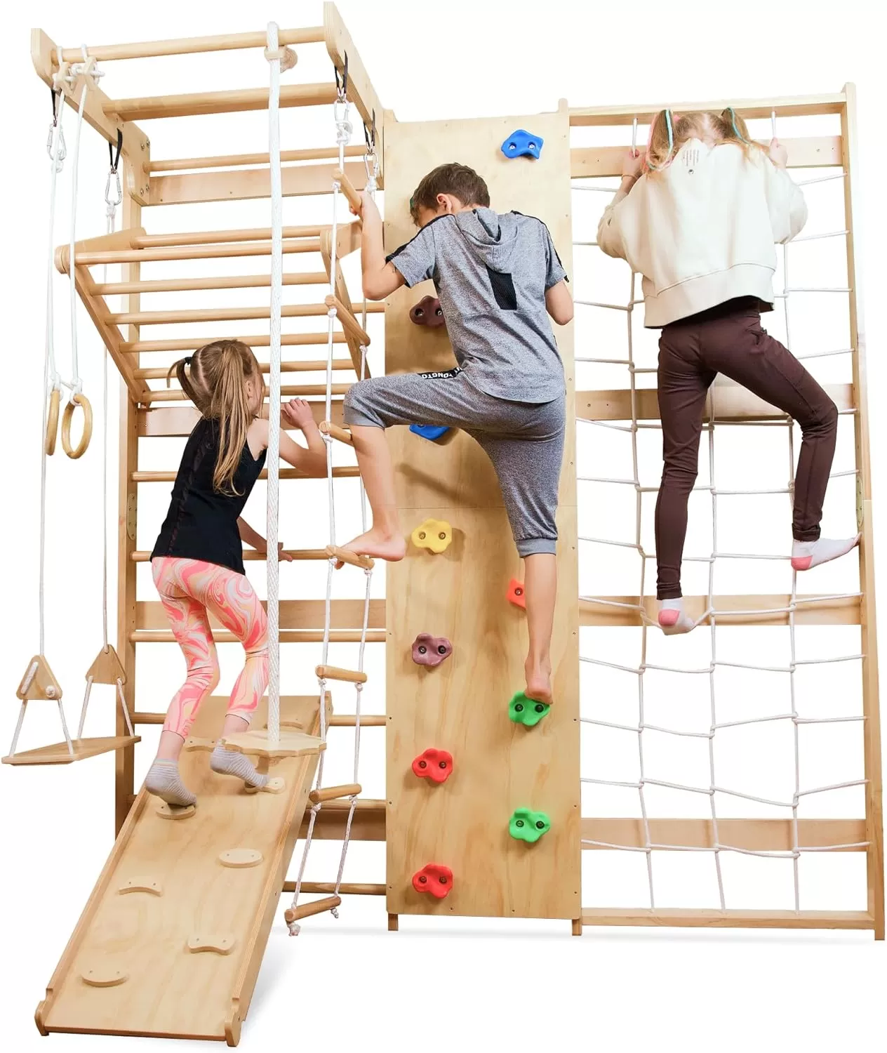 Wooden Swedish Ladder Wall Set For Kids