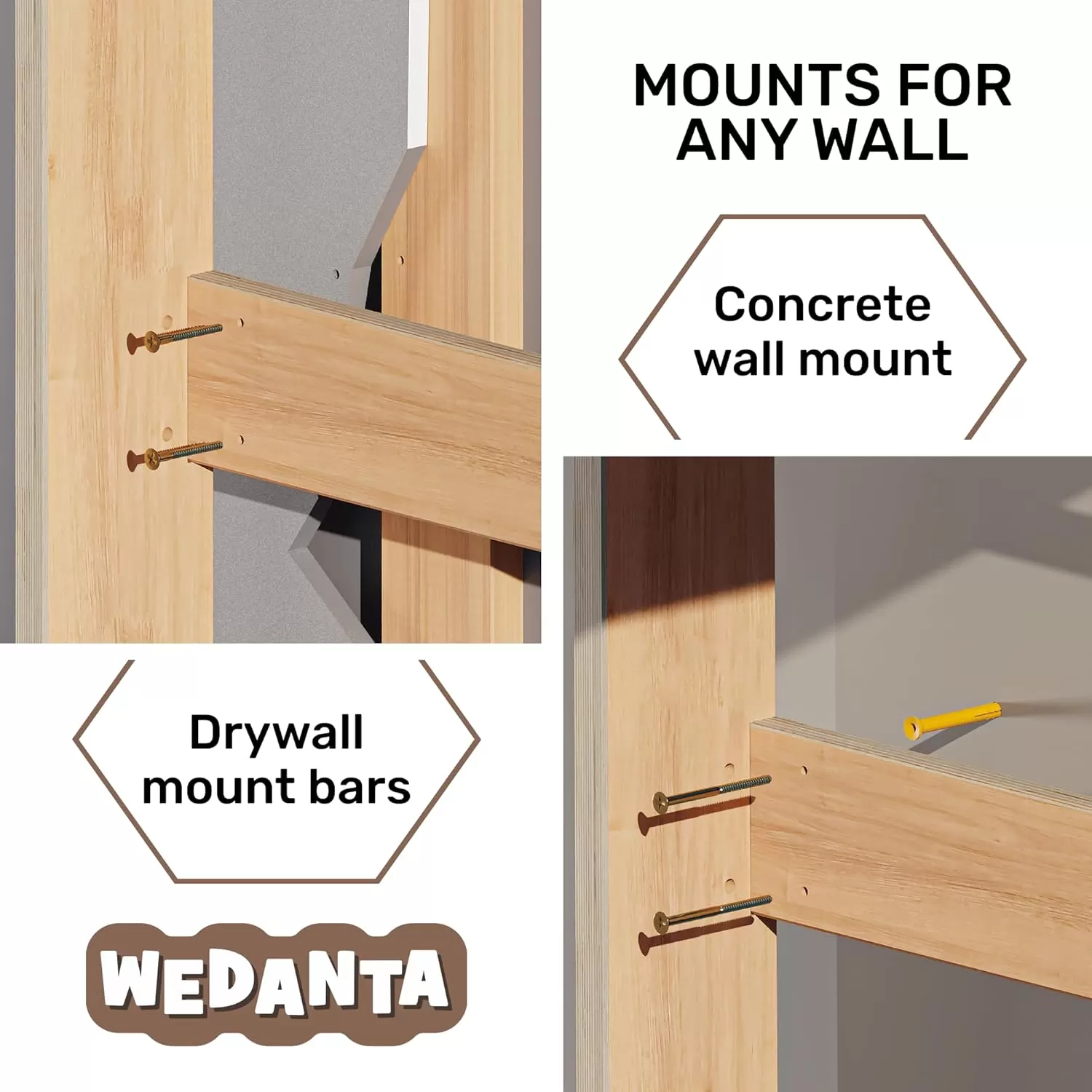 Wooden Swedish Ladder Wall Set For Kids