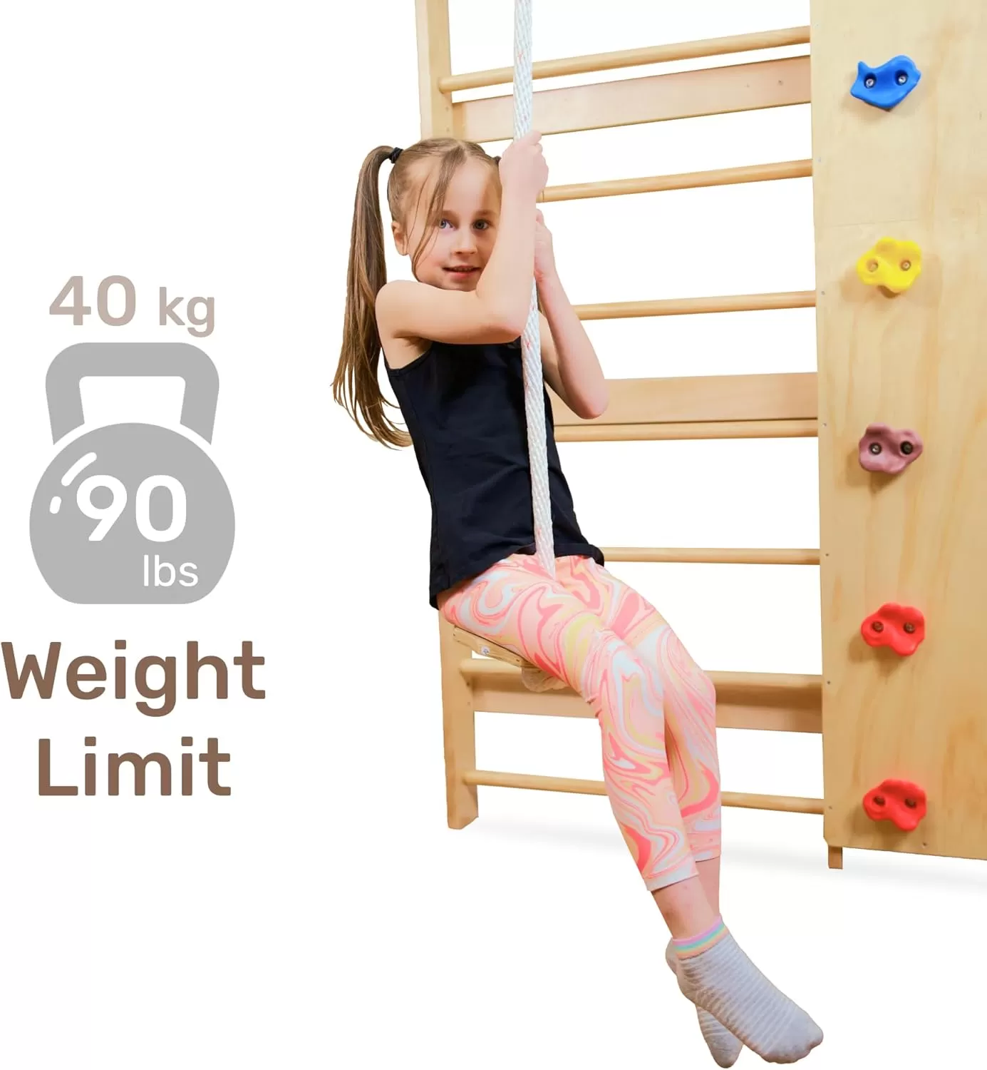 Wooden Swedish Ladder Wall Set For Kids